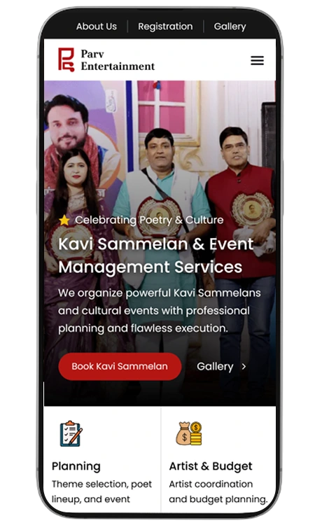 Parv Entertainment Website Development